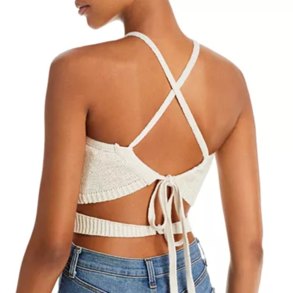 Cult Gaia | Nan Cropped Tie Back Tank | Off-White | S